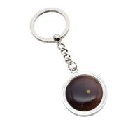 Squash Ball Design Silver Keyring and Personalised with a Short Engraved Message