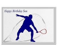Squash Birthday Cards for him - Best Unusual Unique Cool Special - Men Male (Son Birthday Card - Squash theme)