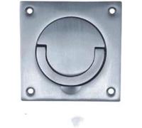 Squash Court Handle or Square Flush Ring Pull in Satin Stainless Steel Finish & Dimensions 90mm x 90mm x 1mm