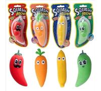Squash Mob Squishy Stretchy Vegetable Toys, 4 Characters, Sensory Squeeze Figures, Ages 3+ - 1 sent at random