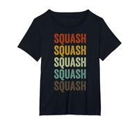 Squash Player Trainer Retro T-Shirt, Women's Plus, Black, 5X