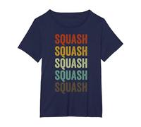 Squash Player Trainer Retro T-Shirt, Women's Plus, Navy Blue, 4X