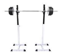 Squat Barbell Rack Adjustable Steel 50x48x107-165cm White/Black 12Lvl Max80kg.