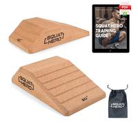 Squat Hero, Cork Squat Wedge Block, Perfect for Knees Over Toes and ATG Training, Patent Pending Non-Slip Slant Board, Deadlift Wedge, Calf Stretcher, Quantity 2