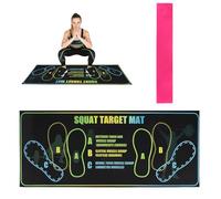 Squat Mat with Foot Position, 80x34cm/31.5x13.38in Large Yoga Workout Non-Slip Exercise Pad for Squat with Resistance Band Training Accessories for Home Gym Fitness Improves Muscle Activation & Safety
