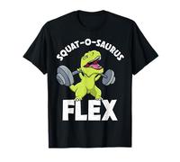 Squat-O-Saurus Flex Funny T-Rex Dinosaur Gym T-Shirt