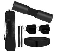 Squat Pad Set - Barbell Cushion, Hip Thrust Pad | Wear-Resistant Foam Weight Protector, Exercise for Deadlift Workout, Lunges Presses Fitness Support with Wrist Wraps & Ankle Straps Kit