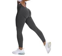 Squat Proof Gym Leggings Womens High Waist Seamless Butt Lifting Workout Leggings Running and Yoga Pants (L, Black)
