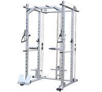 Squat Rack Power Cage with Cable Pulley System Gym Equipment