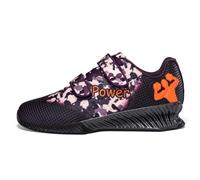 Squat Sneakers for Men Leather Lace-Up Weightlifting Powerlifting Sports Shoes Heavy Lifting Deadlifting Fitness Trainers with Arch Support,Pink,7 UK