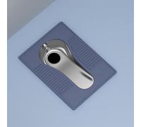 Squat Toilet with Silicone Edging, Impact Resistant Stainless Steel Squat Pan, Squat Pit Set for Use in Prison and Detention Center Interview Rooms,Without S Bend Trap