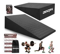 Squat Wedge Block, 2 Pcs Non-slip Heel Elevated Squat Wedge for Weightlifting Workout with Storage & Training Poster, Slant Board for Squats to Improve Squat Mobility Balance & Strength Performance