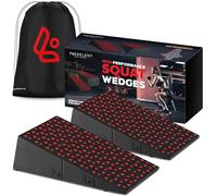 Squat Wedge Block Pair - Non Slip Squat Wedges & Ramp for Exercise, Home Gym, Weight Lifting & Yoga - Calf Stretcher Slant Board to Elevate Heels, Improve Ankle Mobility, Backpack Included for Storage