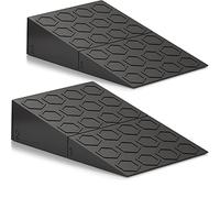 Squat Wedge (Pair) - Optimize Squatting Form and Improve Strength & Size - Squat Ramp for Better Squats Mechanics for Barbell, Dumbbell and Bodyweight (Black)
