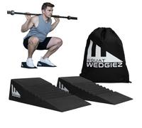 Squat Wedgiez Squat Wedge Pair For Knees Over Toes Training- Anti-Slip Squat Ramps for Lower Body Strength- Slant Board for Squats, ATG Split Squats,Calf Stretching- Squat Wedge Block with Free Video