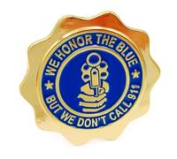 Squatch Metalworks Honor The Blue Lapel Pin, Metal Badge with Clasp, Gold and Blue