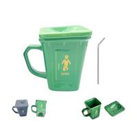 Squatting Toilet Shape Ceramic Mug, Ceramics Coffee Cups, Funny Mug Provide A Unique Way to Brew Coffee, Birthday Christmas Gifts for Family and Friends, Anniversary Funny Gag Gift (Green)