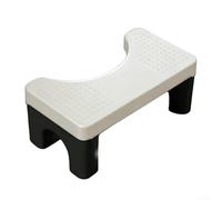 Squatting Toilet Stool 7 Inch Non-Slip for Adults(White)