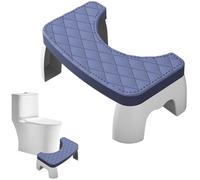 Squatting Toilet Stool Adult, 7 inch Non-Slip Bathroom Step Up Stool Relieves Constipation, Bloating/Aligns the Colon for Faster, Easier Relief, Proper Toilet Posture for Women Men (Blue)