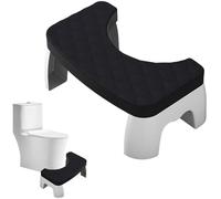 Squatting Toilet Stool Adult, 7 inch Non-Slip Bathroom Step Up Stool Relieves Constipation, Bloating/Aligns the Colon for Faster, Easier Relief, Proper Toilet Posture for Women Men (Black)
