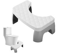 Squatting Toilet Stool for Adults, Bathroom Step Up Stool Relieves Constipation, Non-Slip Potty Squat Aid Puts Your Body in Optimal Natural Squatting Position Proper Toilet Posture Footstool (White)