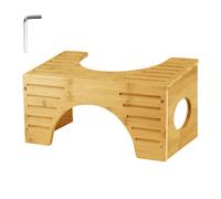 Squatty Potty The Original Bamboo Flip Toilet Stool, Dual 7" & 9" Adjustable Height Natural Bamboo Bathroom Stool, Posture Correction Toilet Step Stool for Adults Improved Elimination