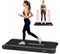Squatz 2-in-1 Walking Pad Treadmill with Vibration Plates, Compact Under Desk Walking Pad with Remote Control, LED Display, Non-Slip Belt, Quiet 1.0HP Motor for Home or Office Workout