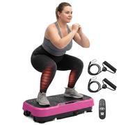 SQUATZ Vibration Plate Exercise Machine, Vibration Plate with Handles and 1-99 Speed Levels, 10 Preset Programs, Quiet Low-Impact Home Fitness Platform with Remote Control, Portable Design, Pink