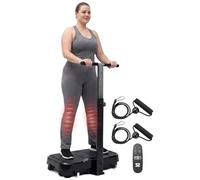 SQUATZ Vibration Plate Exercise Machine with Handlebar, Vibration Plate with Handles, 1-99 Speed Levels, 10 Preset Programs, Low-Impact Home Fitness Platform with Remote, Portable Design, Black