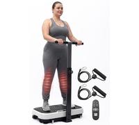 SQUATZ Vibration Plate Exercise Machine with Handlebar, Vibration Plate with Handles, 1-99 Speed Levels, 10 Preset Programs, Low-Impact Home Fitness Platform with Remote, Portable Design, Gray