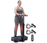 SQUATZ Vibration Plate Exercise Machine with Handlebar, Vibration Plate with Handles, 1-99 Speed Levels, 10 Preset Programs, Low-Impact Home Fitness Platform with Remote, Portable Design, Blue