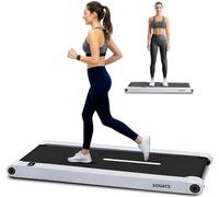 Squatz Walking Pad Treadmill with Vibration Plate Under Desk 120 kg Capacity - Slim Compact Walking Machine for Home Office with LED Display, Remote and Quiet Motor