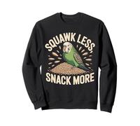 Squawk Less Snack More Funny Budgie Parakeet Lover Sweatshirt