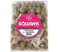 SQUAWK Suet Fat Balls | Premium Garden Wild Bird Food | Enhanced Year-Round Formula | Naturally Blended, High in Energy & Protein-Rich Feed | Full of Fresh Nutritious Fat Fibre & Moisture (50 Pack)