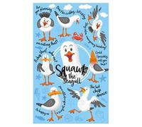 Squawk the Playful Seagull Funny Tea Towel 100% Cotton
