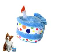 Squeak Dog Toys - Cute Birthday Cake Plush Animal Toy, Durable Soft Chewable Pet Player with Sound, Fun Interactive Gift for Puppies | Fo Training
