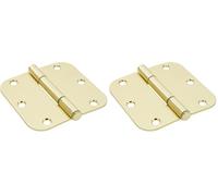 Squeak-Proof 3-1/2in 5/8in Radius Satin Brass Door Hinge (3 Count) (Pack of 2)
