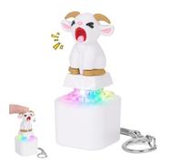 Squeaking Goat Keyboard Fidget Toys for Adults Stress Relief | Rechargeable Keyboard Clicker Keychain with Scream Sound and LED Light, Desk Toy Office Gag Gift