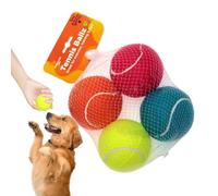 Squeaky Balls for Dogs - Dog Balls Teething Toys Pet Ball,4X Tennis Balls Puppy Chew Toys, Interactive Dog Toys Dog Fetch Ball, Squeaky Dog Ball for Aggressive Chewers
