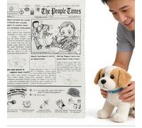 Squeaky Crinkle Puppy Plush Toy - Unpadded Interactive Chew | Soft Pet-Safe Plaything for Small to Medium Dogs