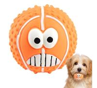 Squeaky D o g Ball, Latex Face B-all Dog Toy, Latex Rubber Squeaky Dog Balls, Durable Soft Funny Face Round Chews B-alls, Teeth Cleaning Puppy Interactive Chews Durables Toy