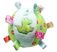 Squeaky Dog Ball with rattle, 5.9 Inch Plush Soft Interactive Dog Toys, High Elastic Bite-Resistant Active Rolling Ball with Straps for Puppy Small Medium Dogs Squeaky Toys Soft Balls for Dogs