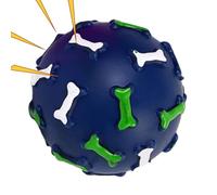 Squeaky Dog Balls - Bone Print Puppy Bite Toy, Outdoor Chew Toys with Durable Rubber Design, Pet Play Accessory for Parents Trainers Animal Lover Apartment Bedroom Living Room Office Beach Park Garden