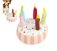 Squeaky Dog Birthday Toy - Plush | Birthday Cake-Shaped Chew Toy, Interactive Enrichment For Small And Medium Dogs, Fun Plush Gift For Puppies