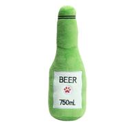 Squeaky Dog Chew Toy - Plush Bite-Resistant Toy, Beer-Shaped Soft, Interactive Chattering Play, Durable Stuffed Animal | Small Medium Large Dogs, Behavior Enrichment, Training and Exercise