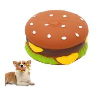 Squeaky Dog Toy for Aggressive Chewers,Interactive Hamburger Shape Chew Toy for Teeth Cleaning and Training,Funny Tough Rubber Toy for Boredom,Cute Toy for Puppy Indoor Outdoor (Hamburger, S)
