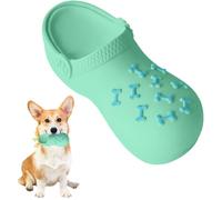 Squeaky Dog Toy for Aggressive Chewers,Interactive Slippers Shape Chew Toy for Teeth Cleaning and Training,Funny Tough Rubber Toy for Boredom,Cute Toy for Puppy Indoor Outdoor (Slipper-Cyan, S)