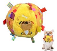 Squeaky Dog Toy, Interactive Plush Dog Balls with Gripping Tabs, Chew Toy with Bell Ball to Prevent Boredom for Small, Medium, Large Dogs for Playing Training Indoors and Outdoors