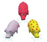 Squeaky Dog Toy, Latex Spotted Pattern, Design,16.5 cm, Pack of 2, Assorted Colours Random Sent