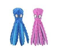 Squeaky Dog Toy - Octopus Unstuffed Crinkle Plush Large Dog Toy, Keeps Puppies Busy During Teething & Chewing, Suitable for Small, Medium & Large Breeds, 2 Pack